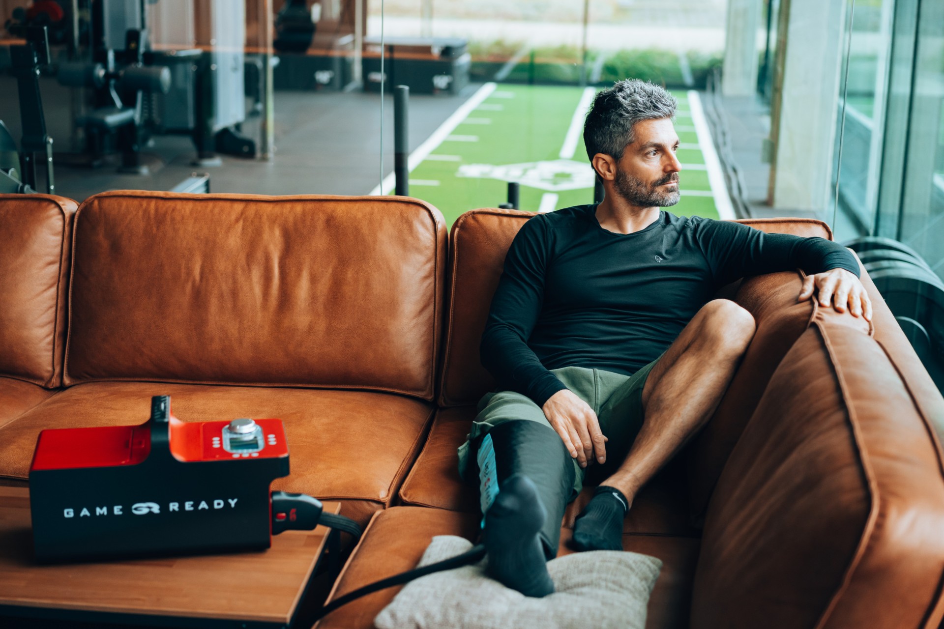 Patient recovering at home with a Game Ready system